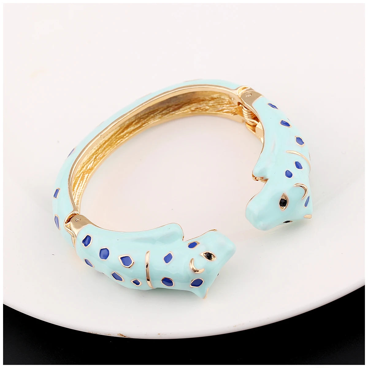 Fashion Colorful Double Leopard Cuff Bracelet for Women