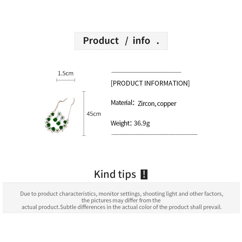 Floral Cubic Zirconia Necklace Set
