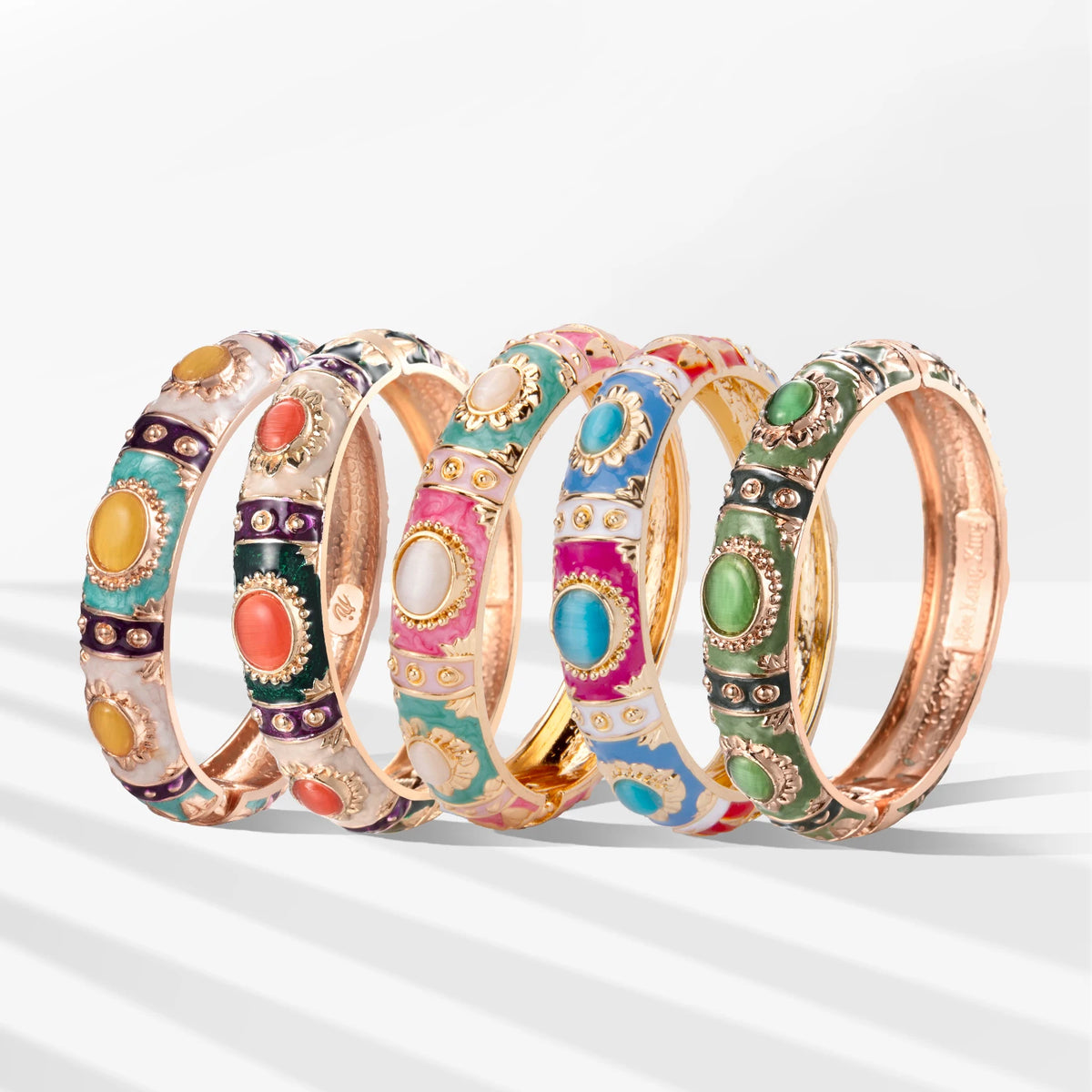 Colorful Enamel Bohemian Bangle Bracelet for Women