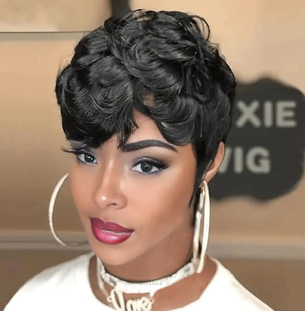 Heat Resistant Short Ombre Pixie Cut Synthetic Wig For Women