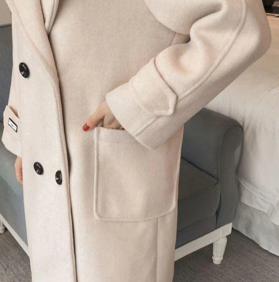 Padded Mixtures Jacket Woman Long Loose Cotton Wool Blend Coat for Women Pink Elegant Outerwears New in Novelty High Quality Hot