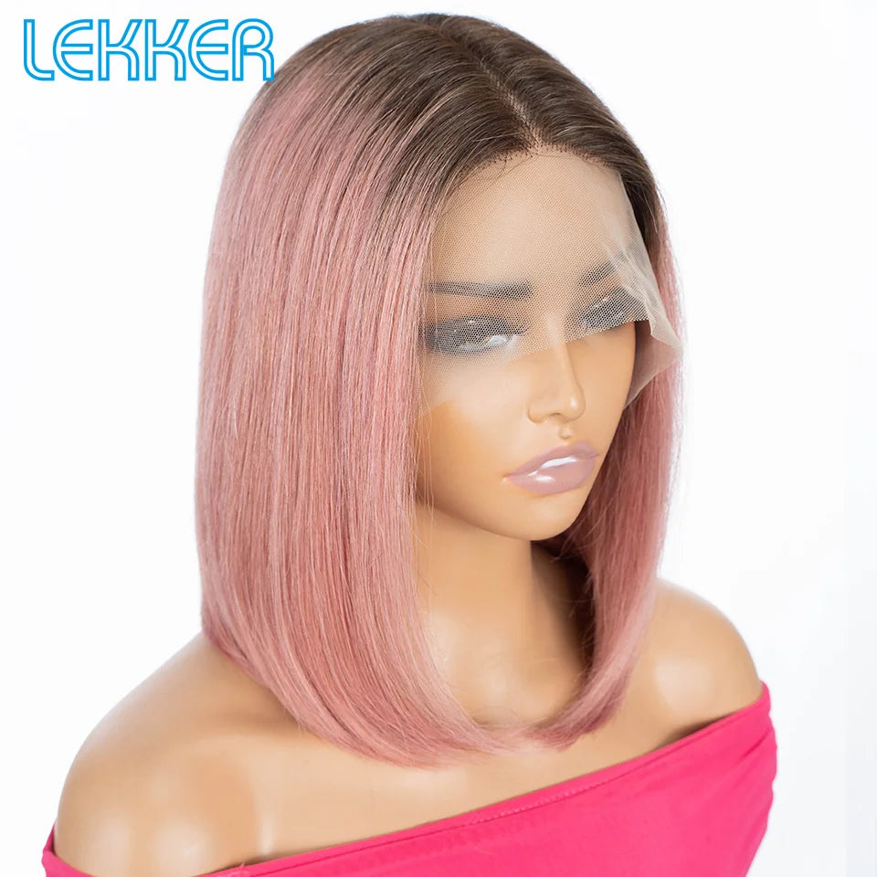 Short Blonde Straight Pixie Cut Lace Front Human Hair Wig for Women