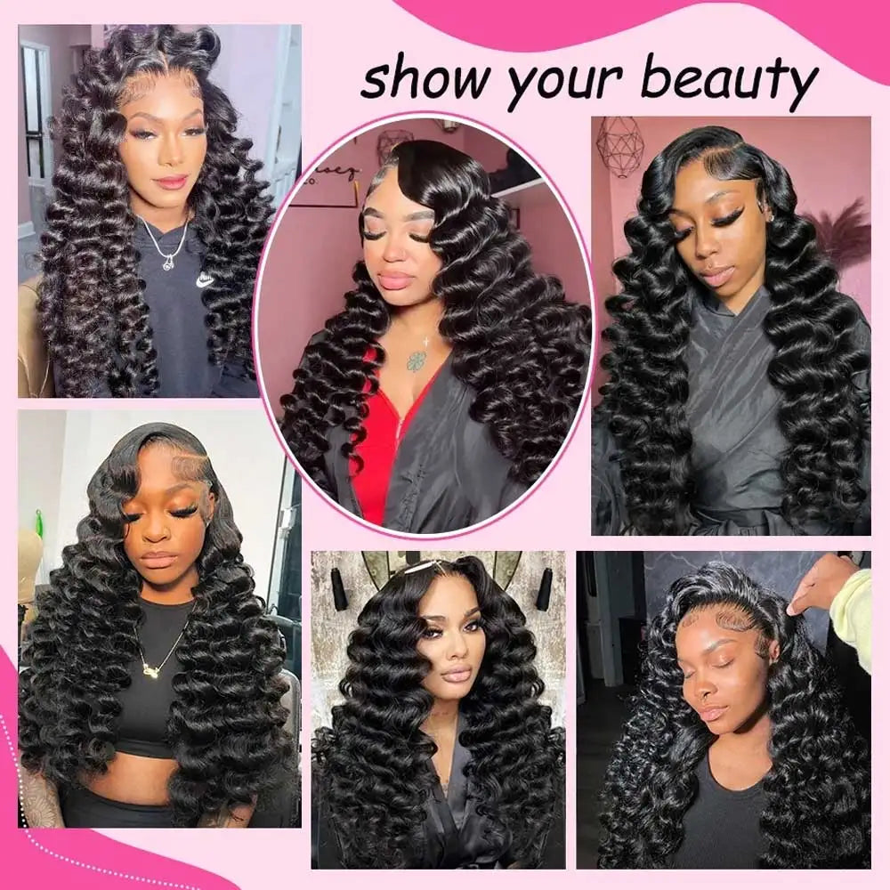 Glueless Deep Wave Lace Front Wig With Pre Plucked Hairline For Women
