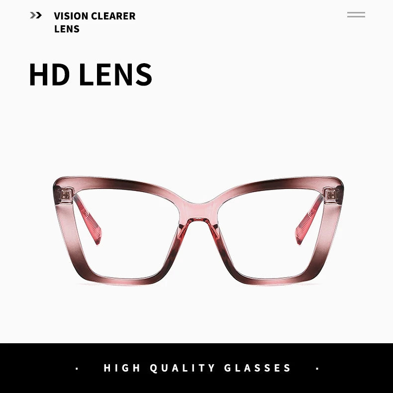 Vintage Black Floral Square Reading Glasses With Blue Light Filter for Women