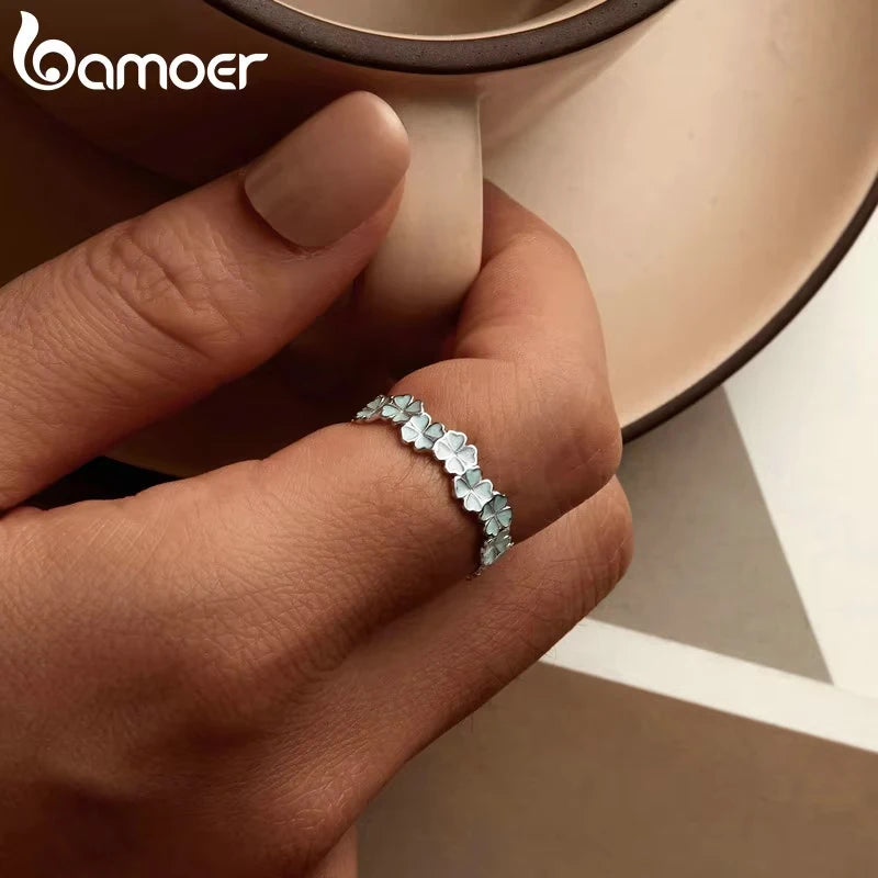 Four Leaf Clover Sterling Silver Ring