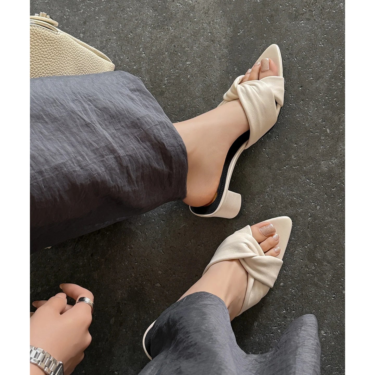 Genuine Leather Back Strap Summer Sandals for Women