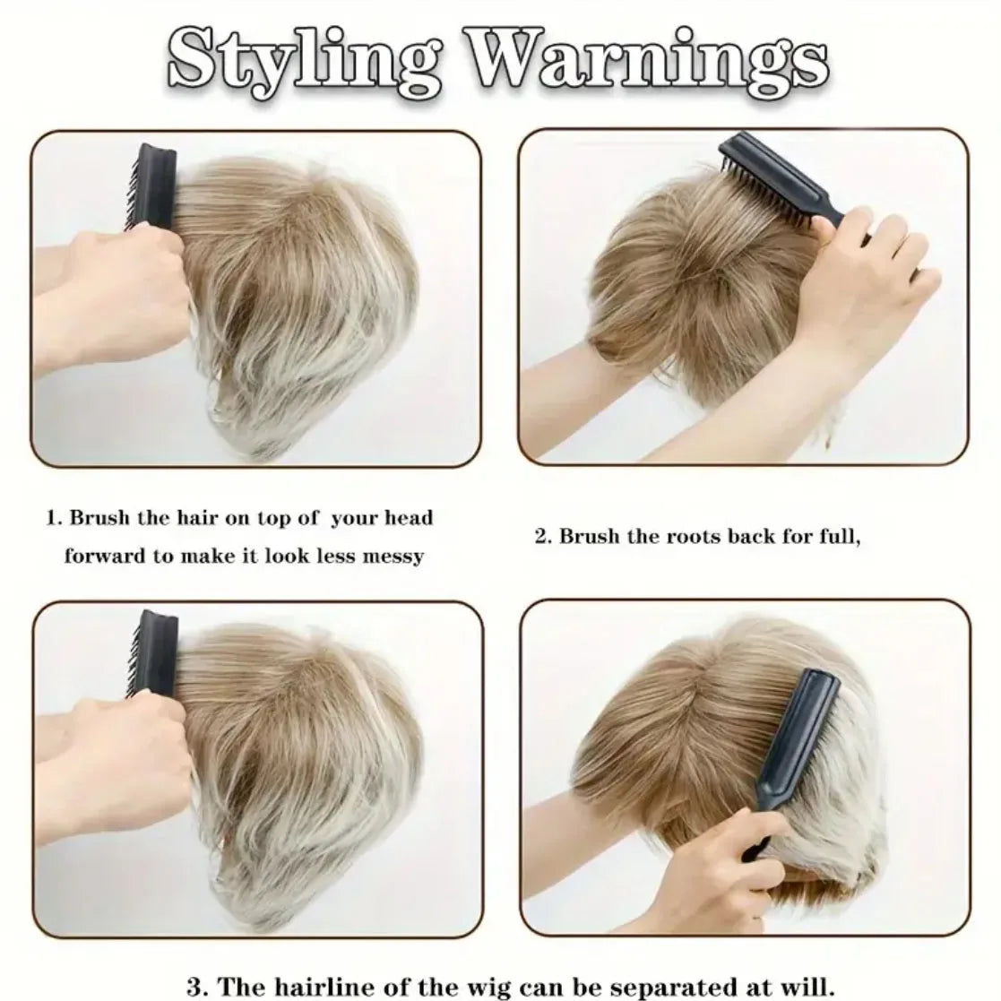 Short Heat Resistant Straight Synthetic Wig for Women