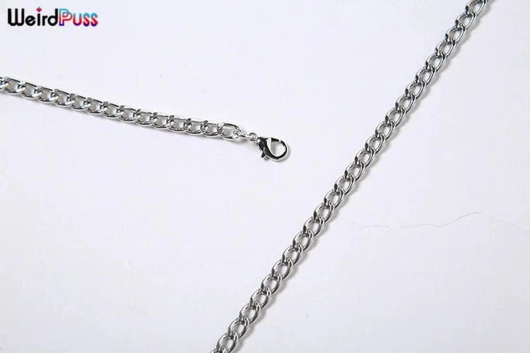 Weird Puss Multilayer Chain Women Crop Tops Halter Backless Low Chest Sexy Fashion Hot Girls Rave Party Nightclub Coquette Vest