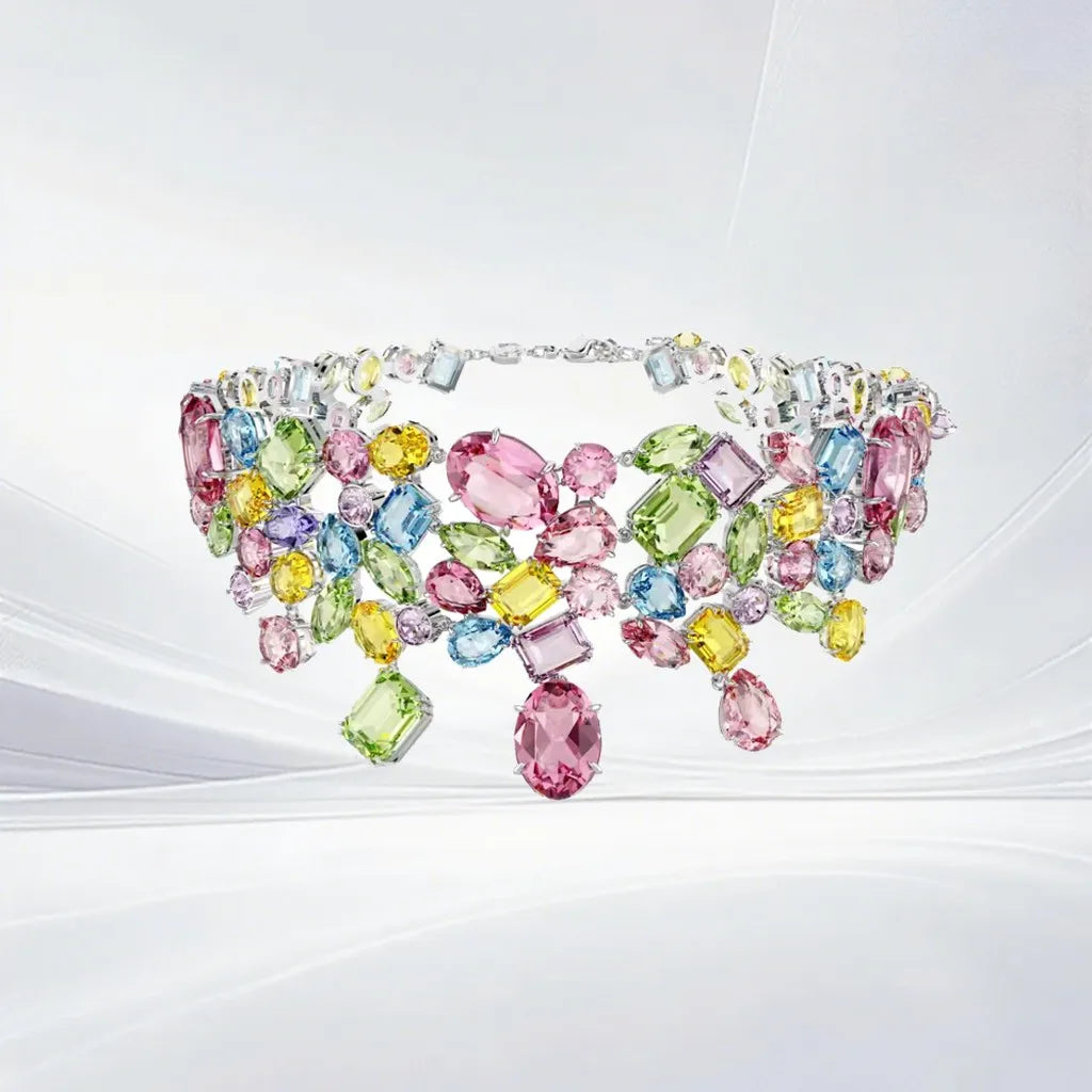 Gold Plated Mixed Cut Crystal Jewelry Set for Women