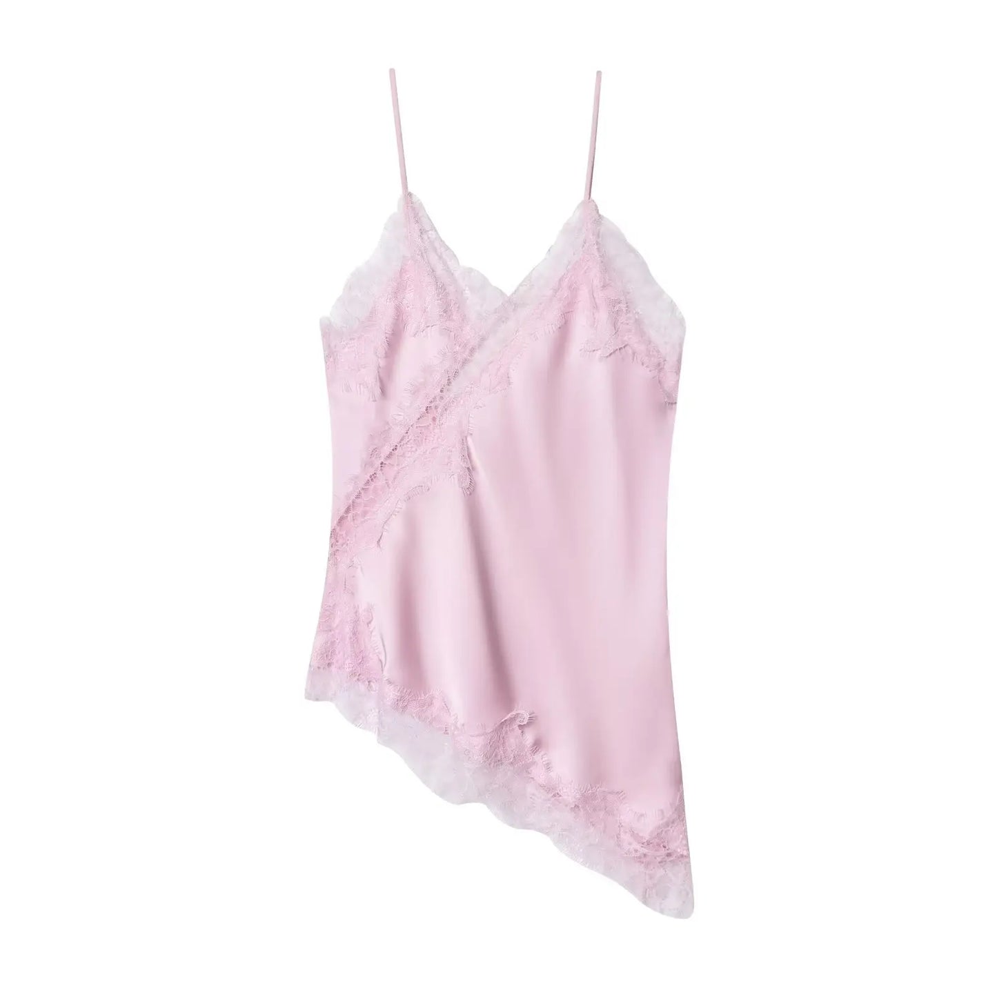 Elegant Lace Backless Asymmetrical Sleeveless Camisole for Women