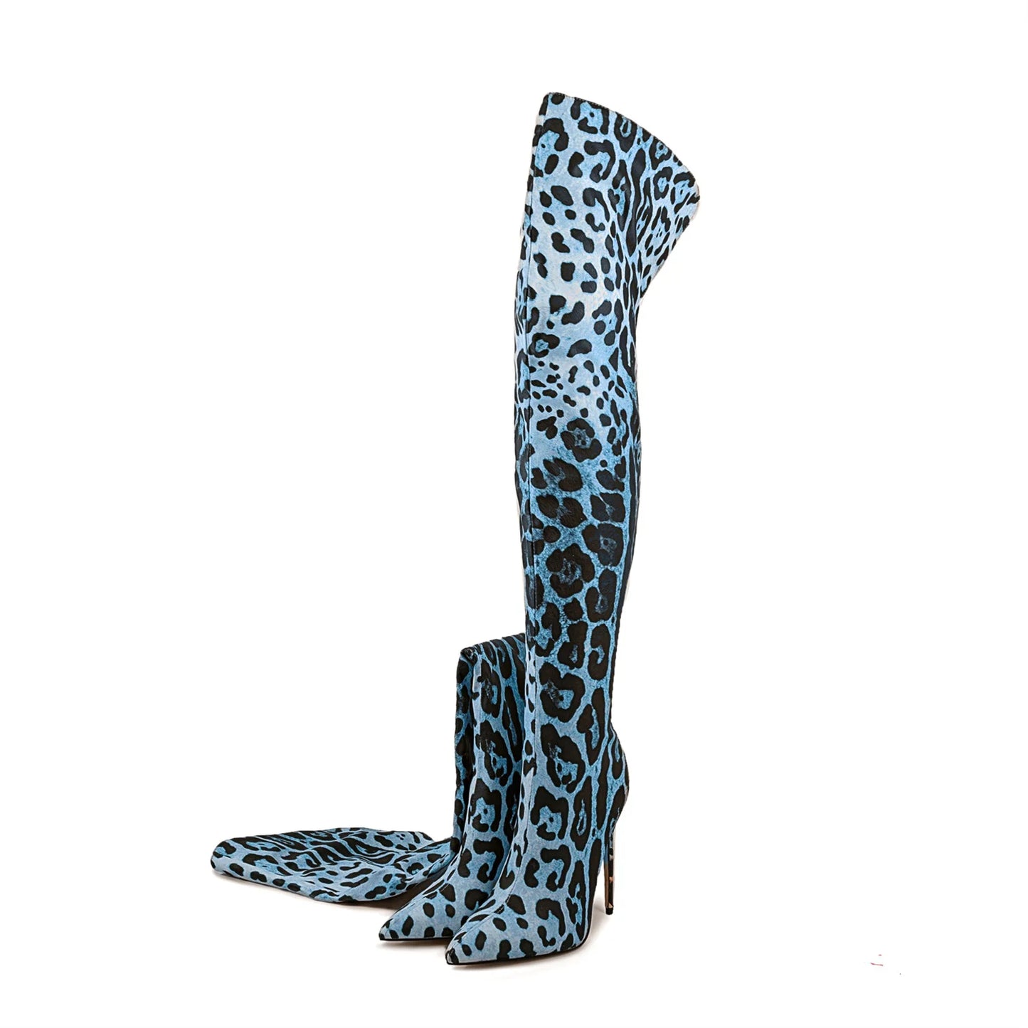 Sexy Striped Back Zip Over-the-Knee Boots for Women