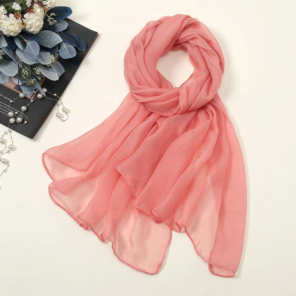 Oversized Chiffon Sun Protection Beach Wrap Scarf for Women