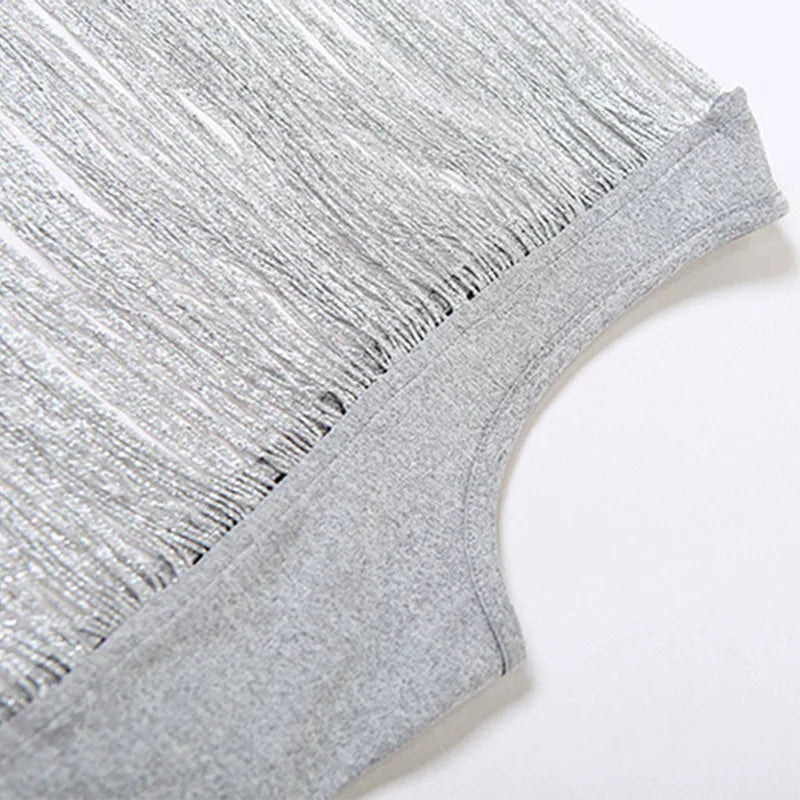 Tassel Patchwork Backless Casual Vest Top For Women
