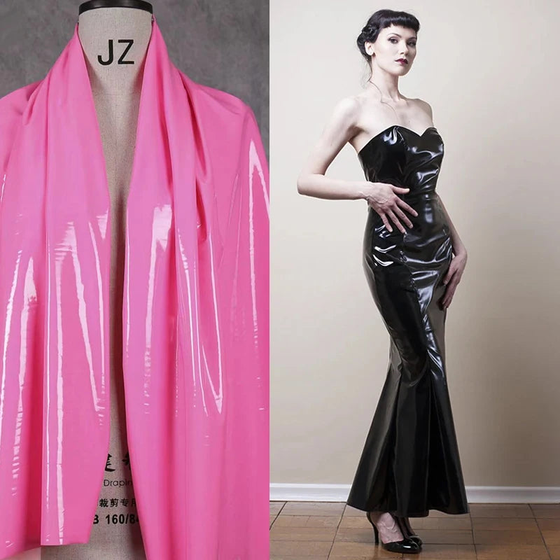 Strapless Black Mermaid Faux Leather Evening Gown for Women