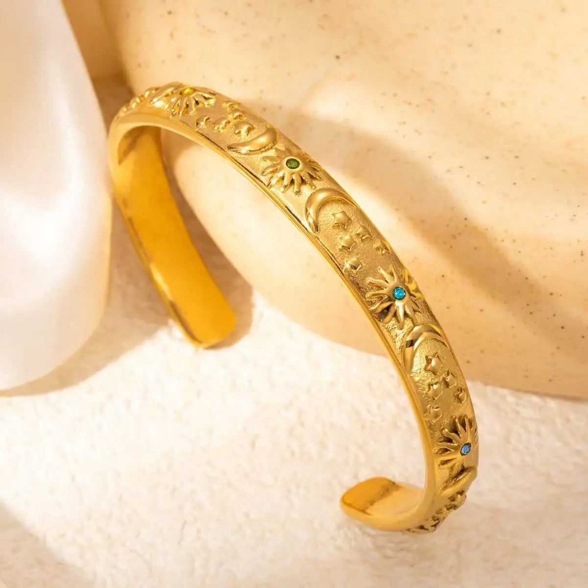 Gold Plated Celestial Cuff Bracelet