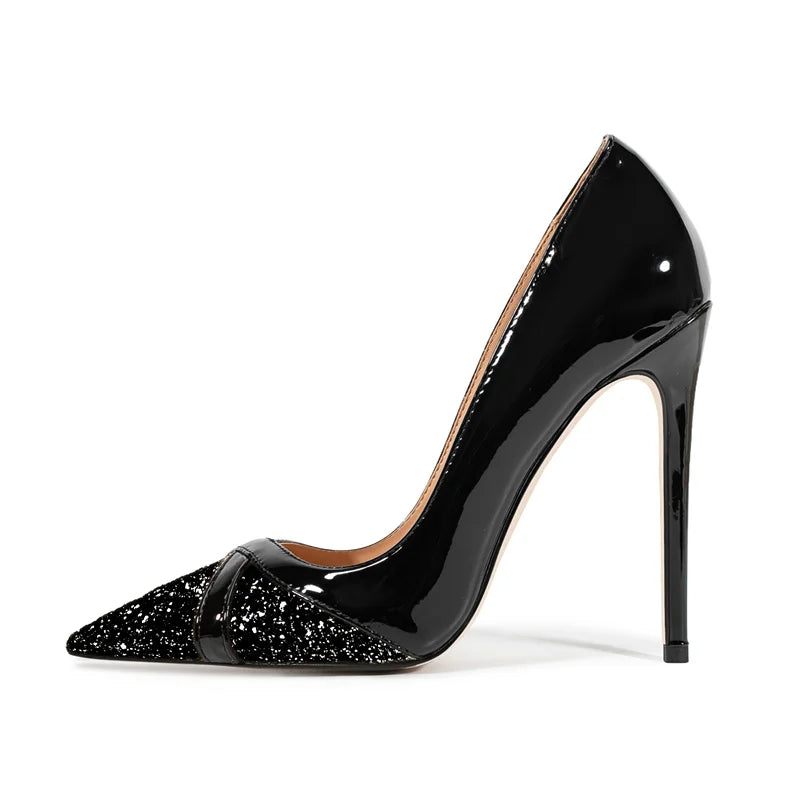 Pointed Toe Patchwork Slingback Pumps