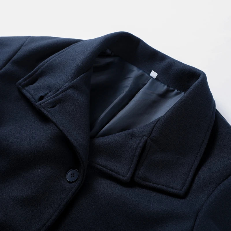 Double Breasted Cropped Jacket With Turn Down Collar for Women