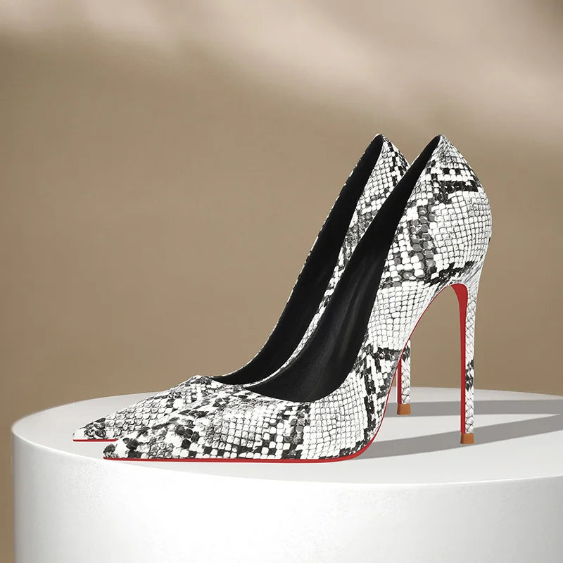 Snake Print Pointed Toe High Heel Stiletto Pumps for Women