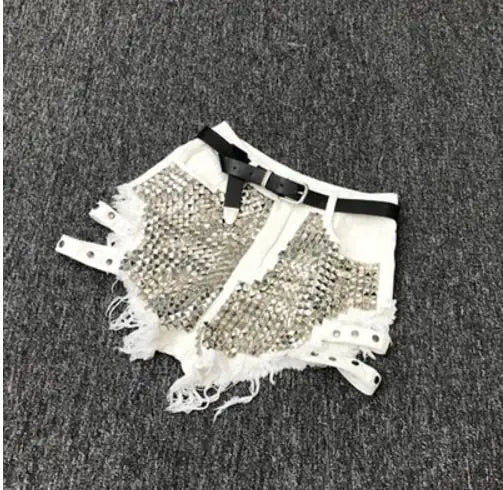 Relaxed Fit High Waisted Denim Shorts With Tassel Accents For Women