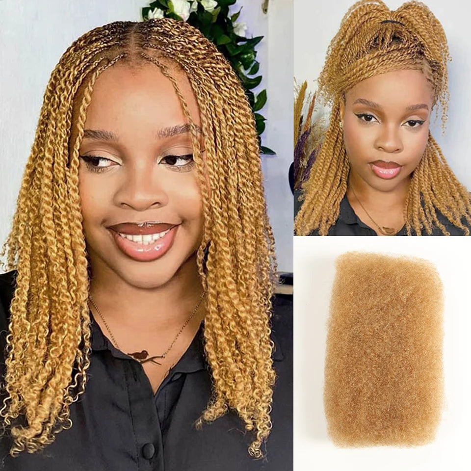 Premium Afro Kinky Bulk Human Hair Extensions for Women