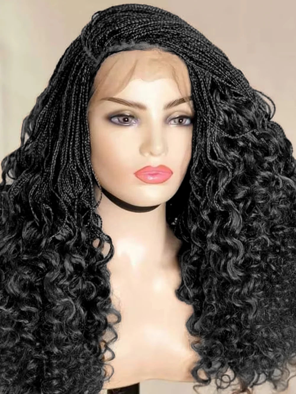 Pixie Curly Bob Lace Braided Wig HD Lace Frontal Wig Easy to Style Synthetic Braiding Hair for Women