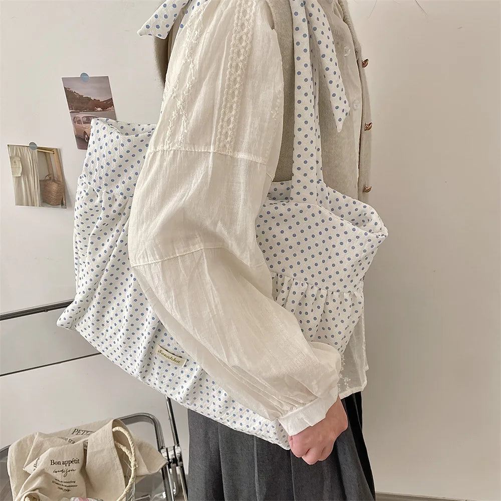 Casual Large Capacity Belted Canvas Tote Bag for Women