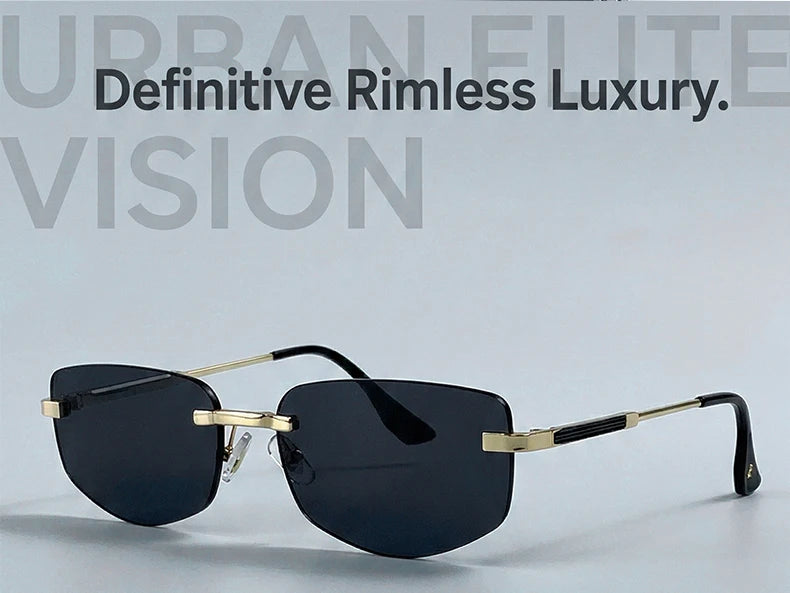 Rimless Geometric Fashion Sunglasses