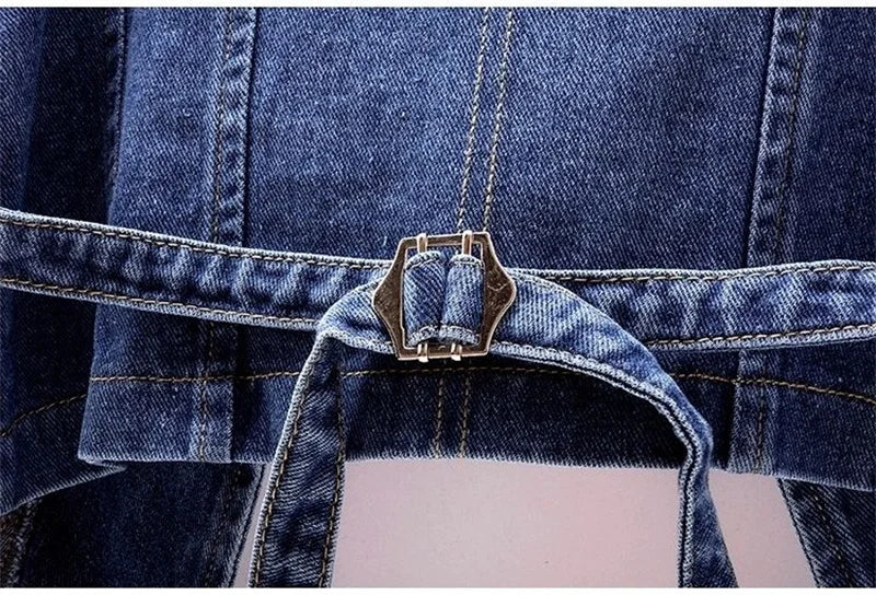Sleeveless Double Breasted Denim Cowboy Vest for Women
