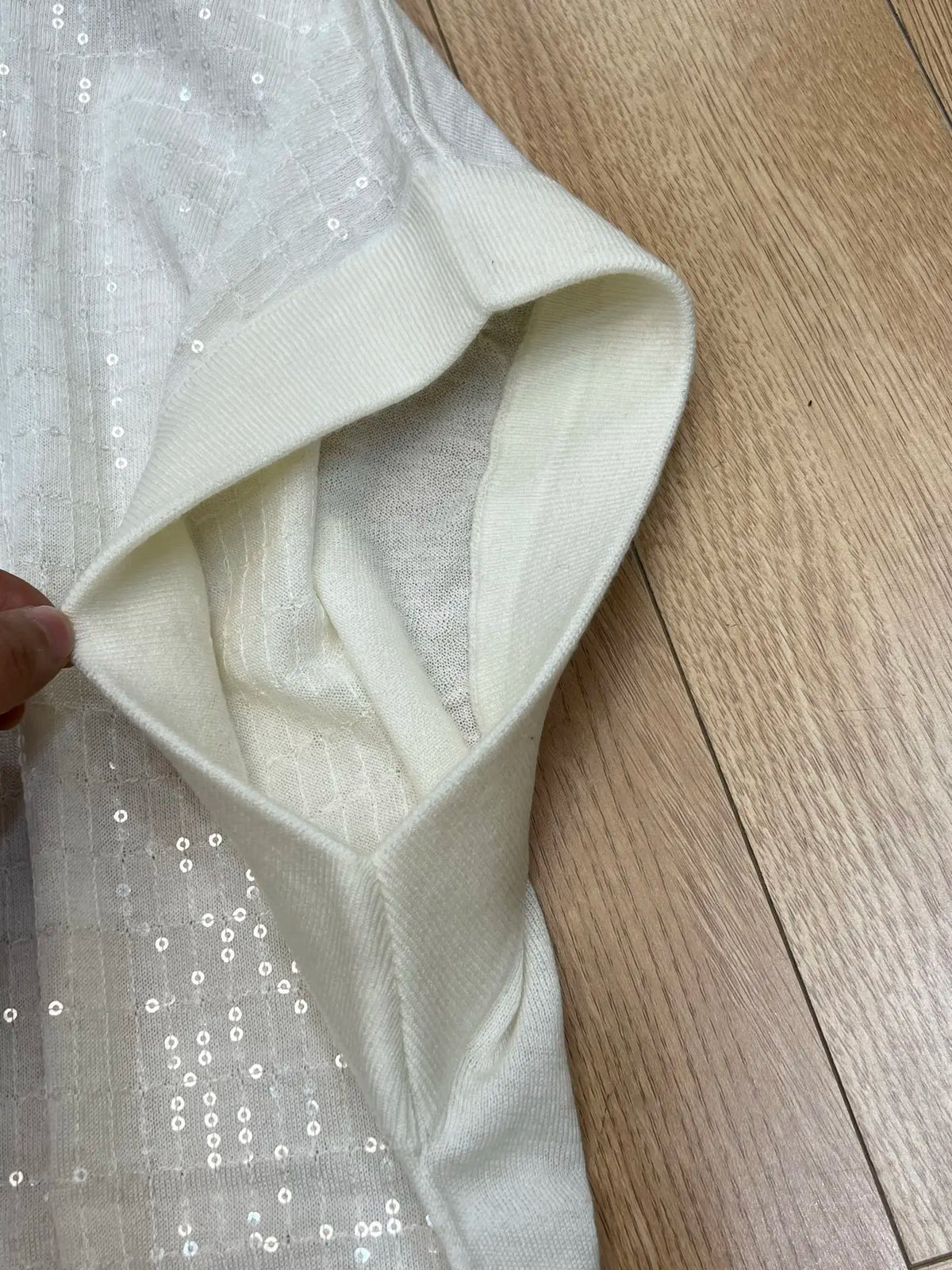 Loose Fit Sparkling Sequin Summer Knit Polo Top for Women