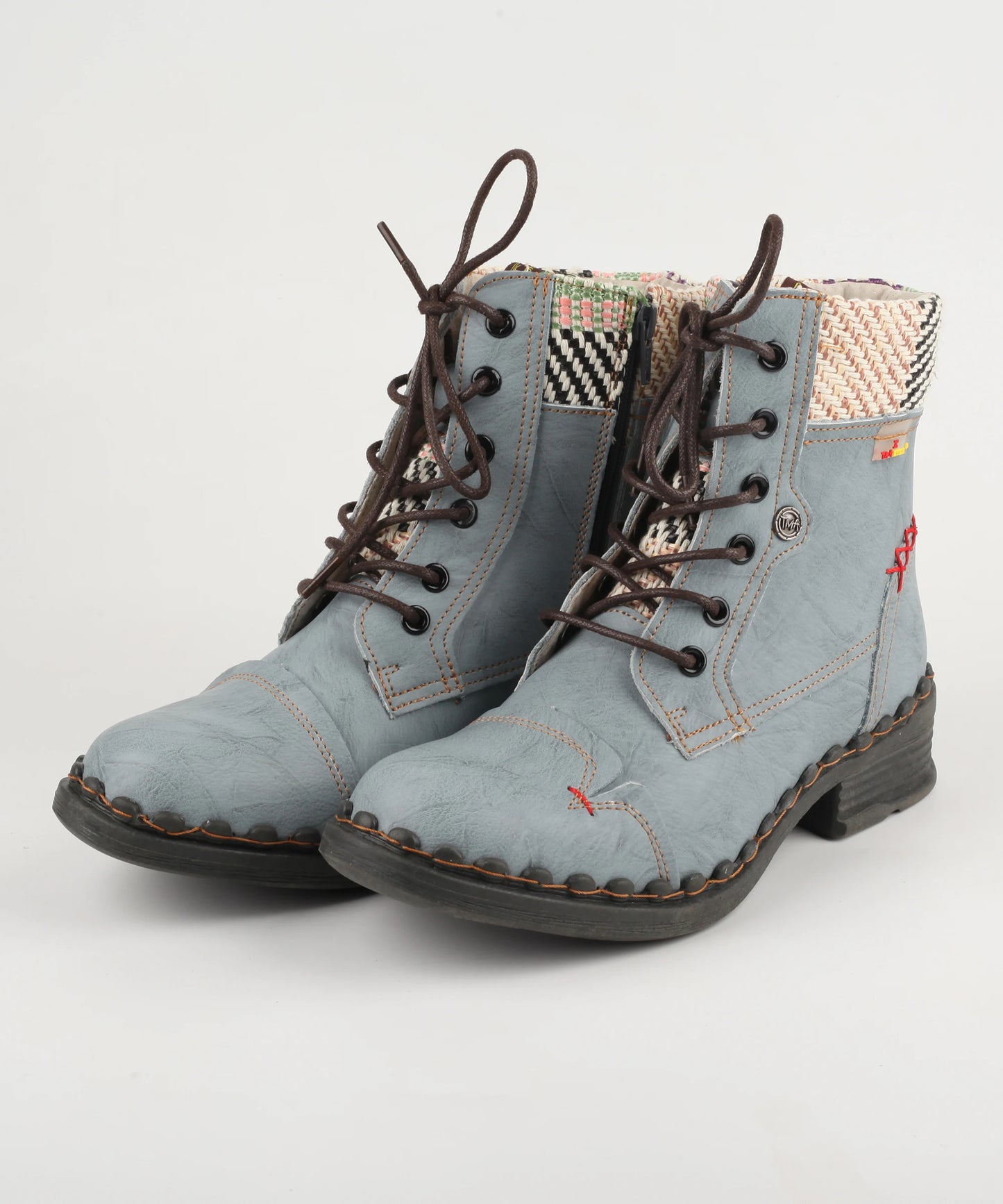 Genuine Leather Patchwork Ankle Boots