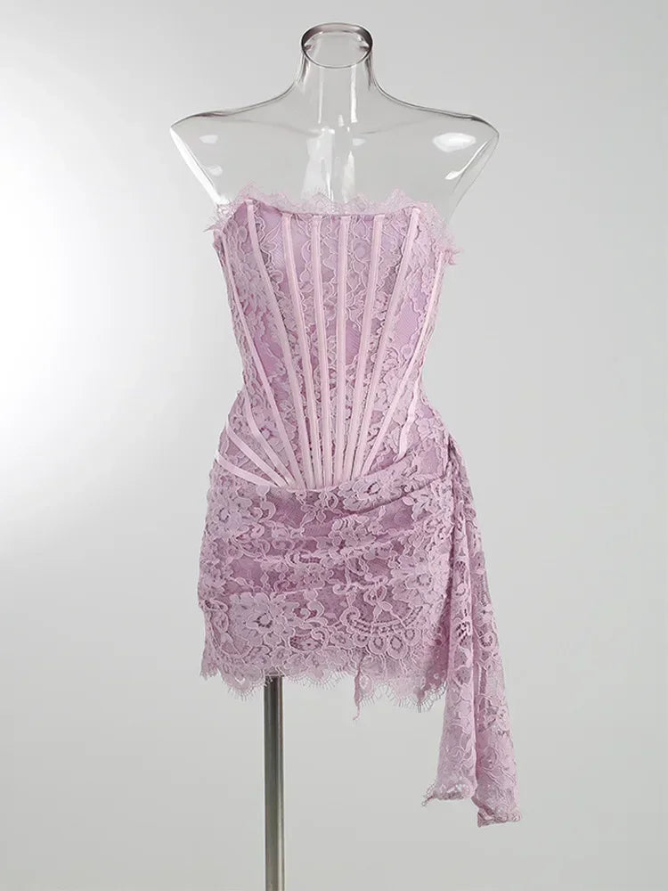 Lace Patchwork Corset Dress