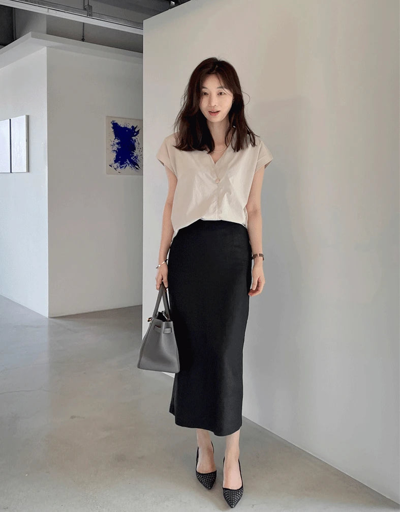 Shirts & Blouses For Women Half Sleeve Summer Loose Button Up Woman Top V Neck Simple Cheap Stylish Offer Aesthetic Hot Xl S Xxl