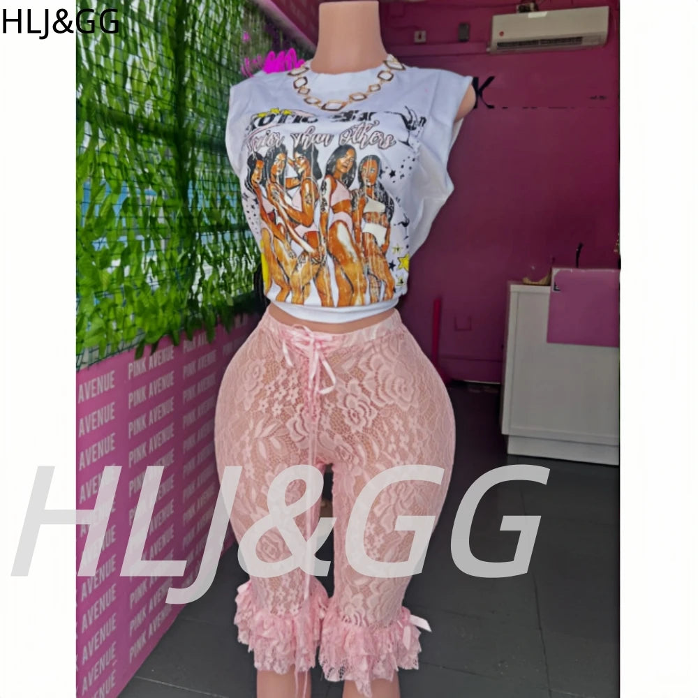 Y2K Patterned American Style Denim Two Piece Set for Women