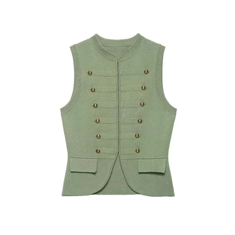 Comfortable Knitted O Neck Sleeveless Vest For Women