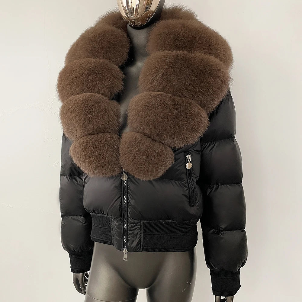 Detachable Fox Fur Collar Down Coat