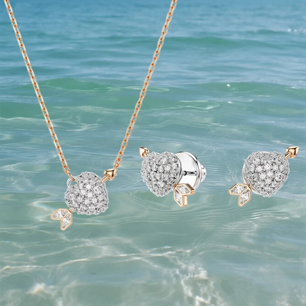 Gold Plated Sparkling Zirconia Crystal Pendant for Women