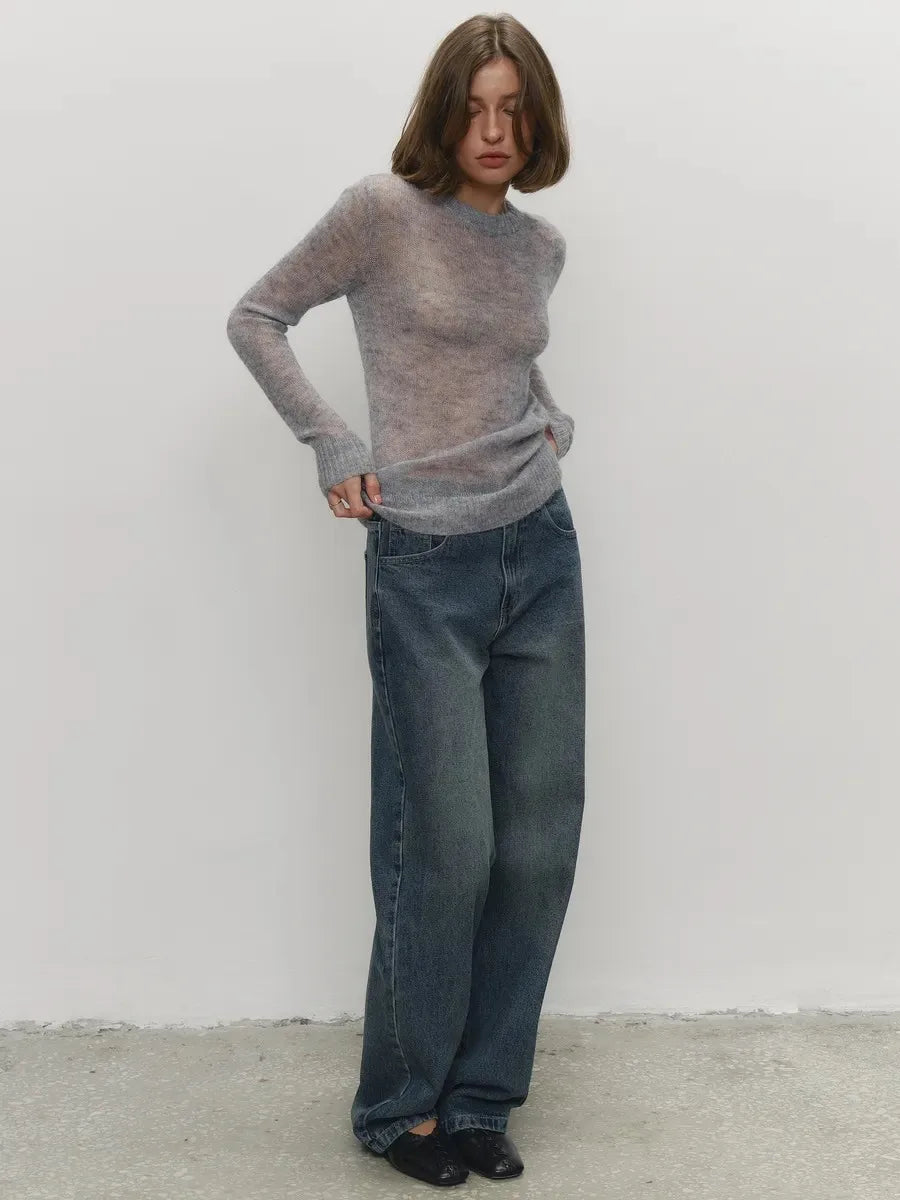 See Through Mesh Knit Sweater