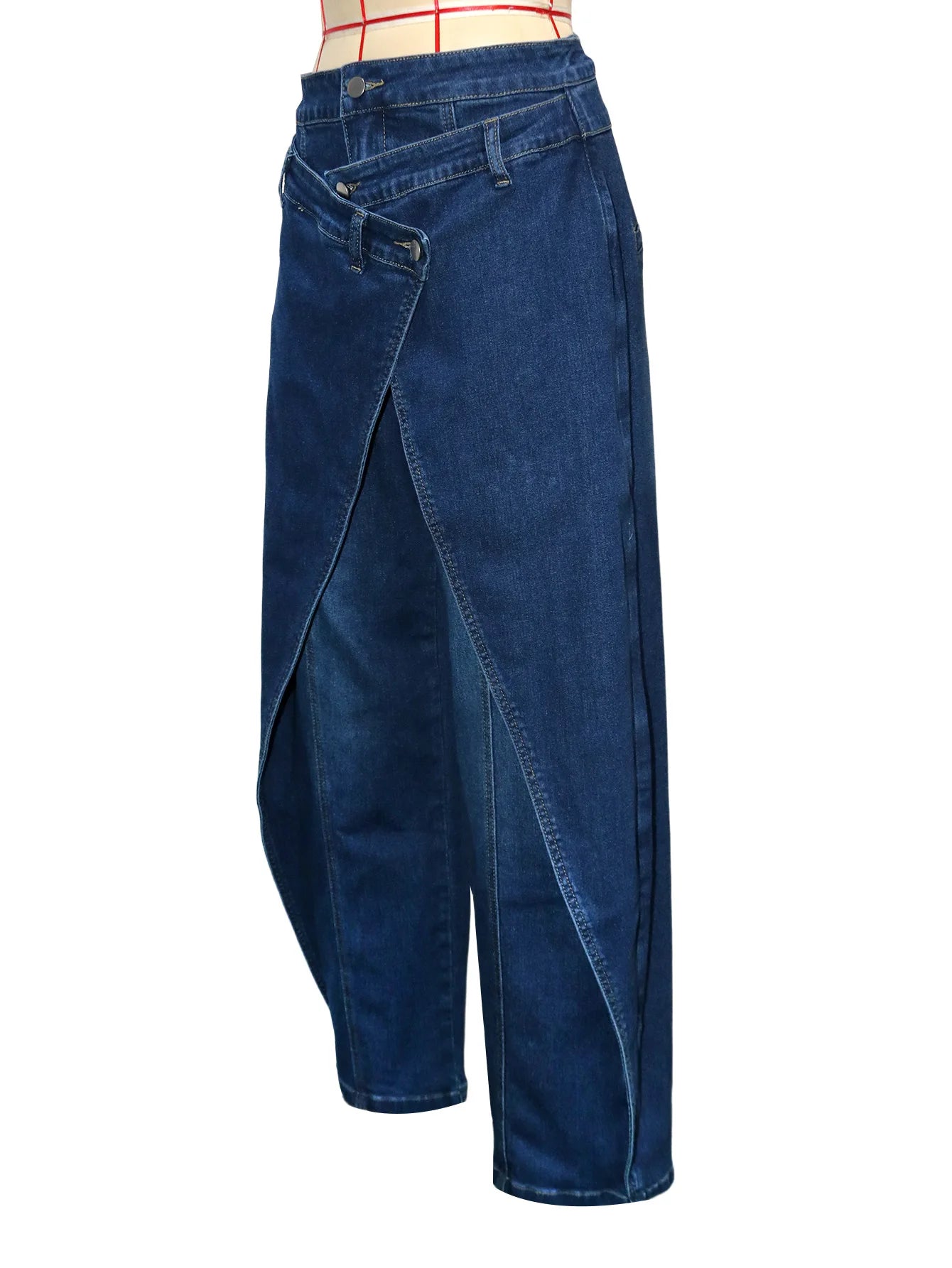 Vintage Washed High Waist Wide Leg Denim Jeans for Women