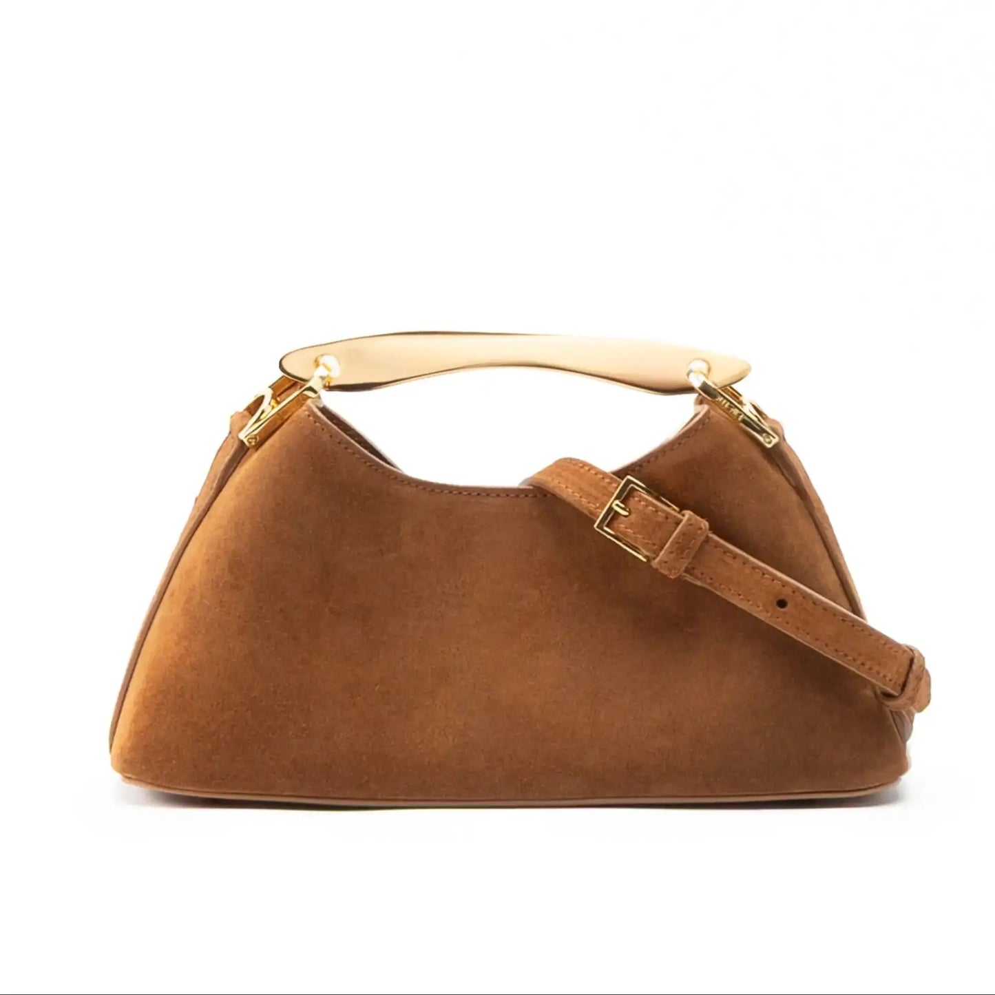 Mini Boomerang Faux Suede Bag, Luxury Designer Handbag for Ladies Elegant, Women's Fashionable Shoulder Bag with Metal