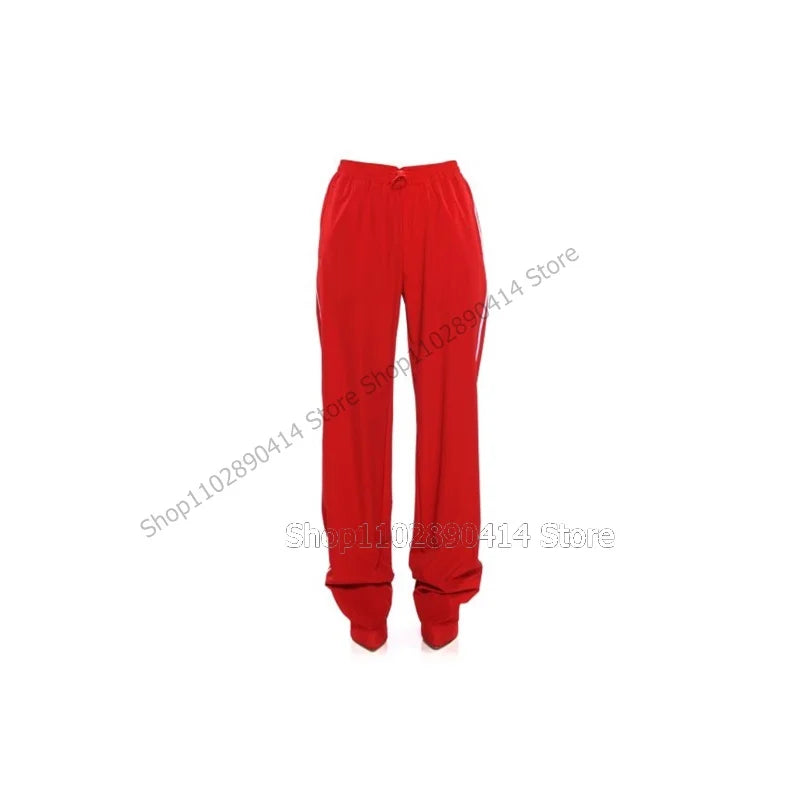Multi Color Striped Pointed Toe High Stiletto Pant Boots For Women