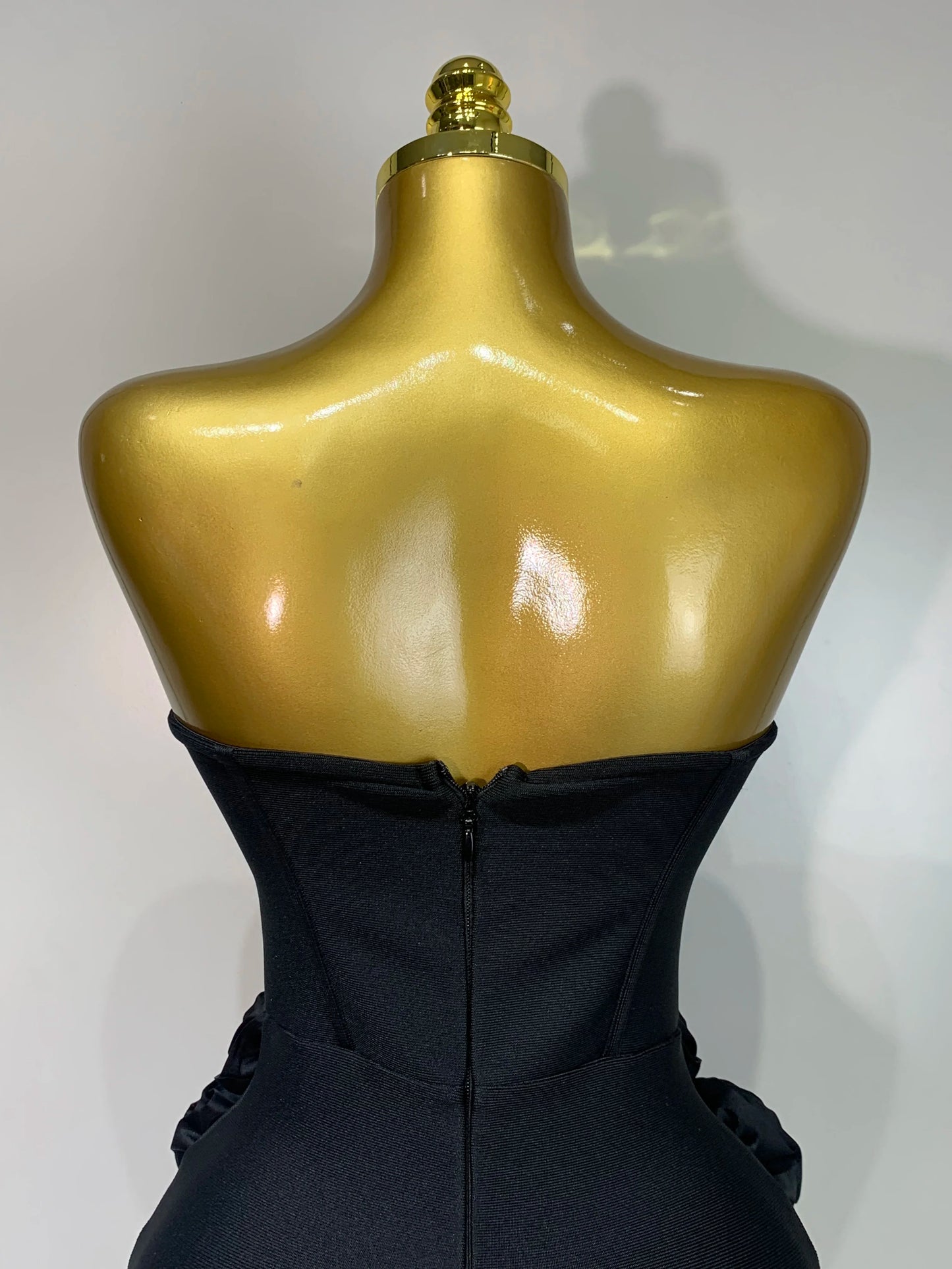 2025 Newest Women Sexy Strapless Backless Red Flower Midi Bandage Dress Celebirty Elegant Evening Club Party Birthday Dresses