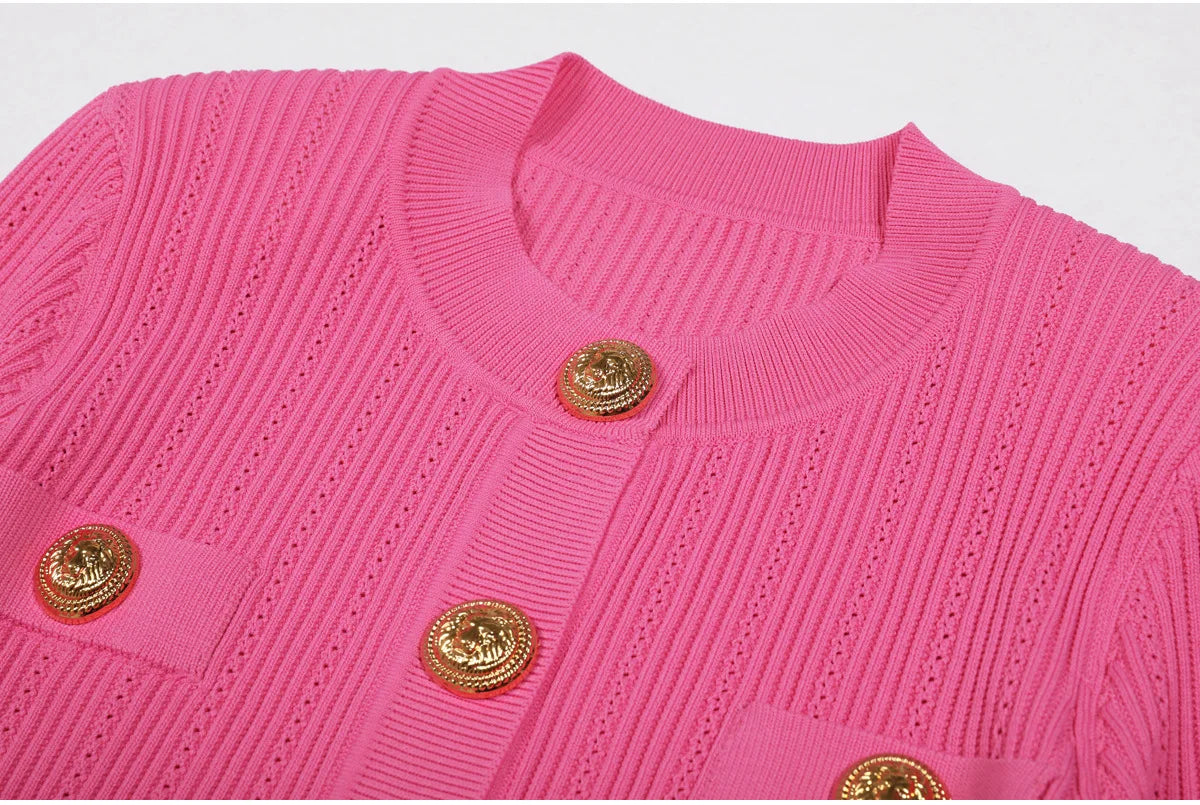 O Neck Knit Sweater Coat
