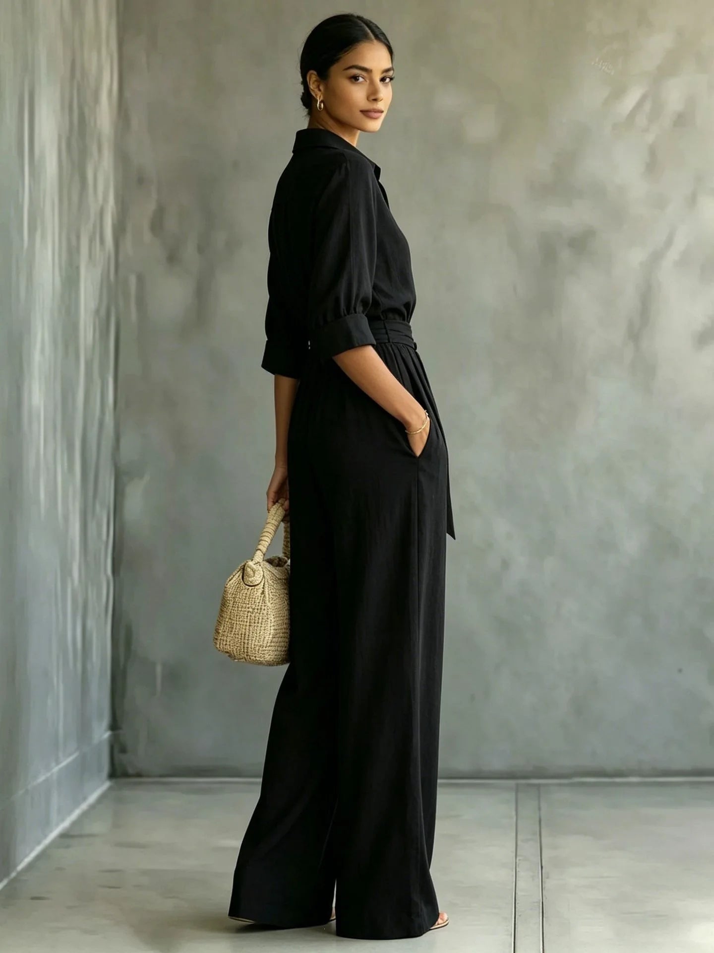 Solid Color Casual Loose Jumpsuit for Women Summer Vacation Streetwear