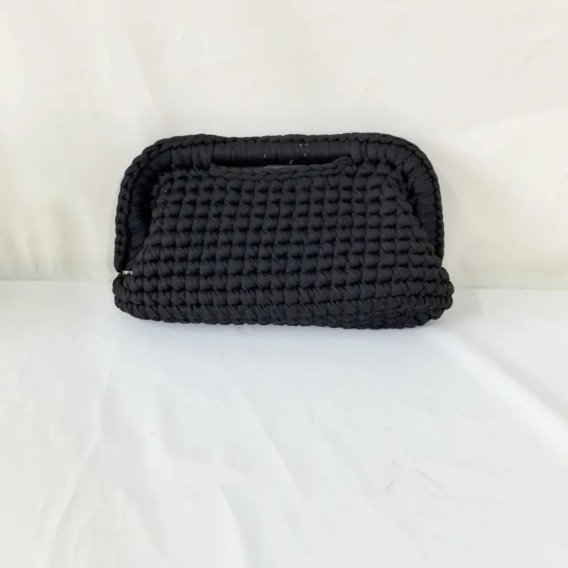 Fashion High-end Clutch Bag Hand-crocheted Clip Bag Simple Versatile Chain Cloud Bag New Leisure Travel Women's Underarm Bag