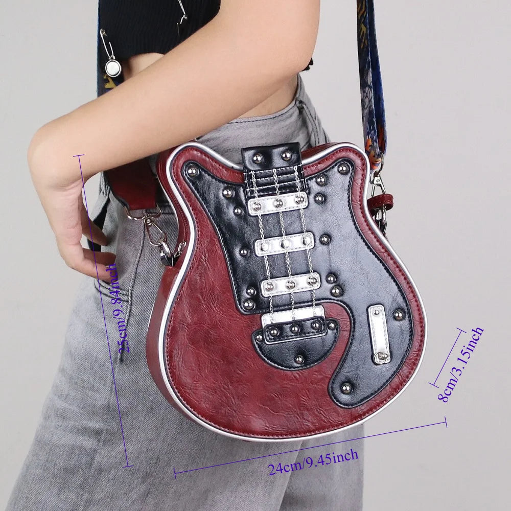 Y2K Guitar Shaped Crossbody Bag
