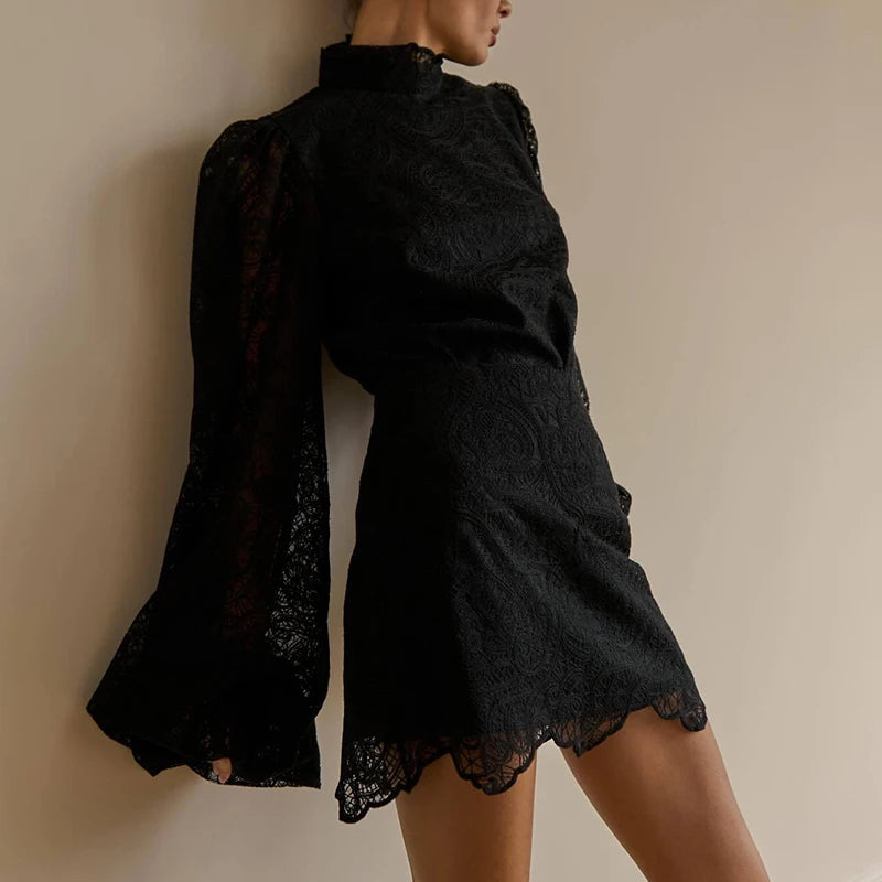 Embroidered Stand Collar Shirt And Skirt Set for Women