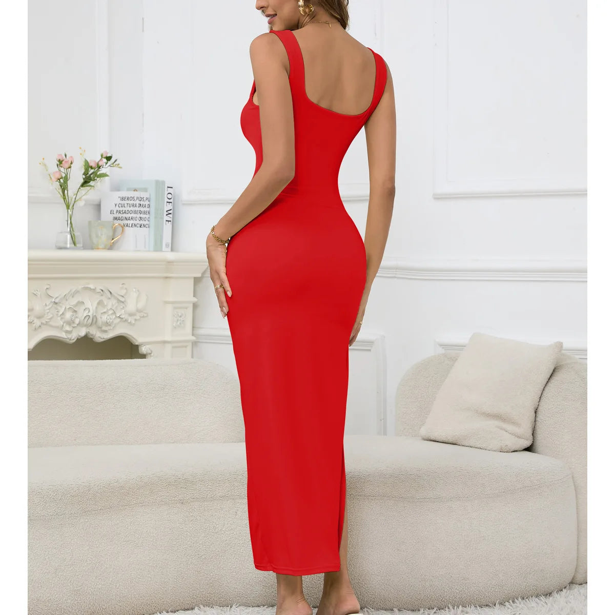 Sleeveless Hollow Cut Long Bodycon Dress for Women