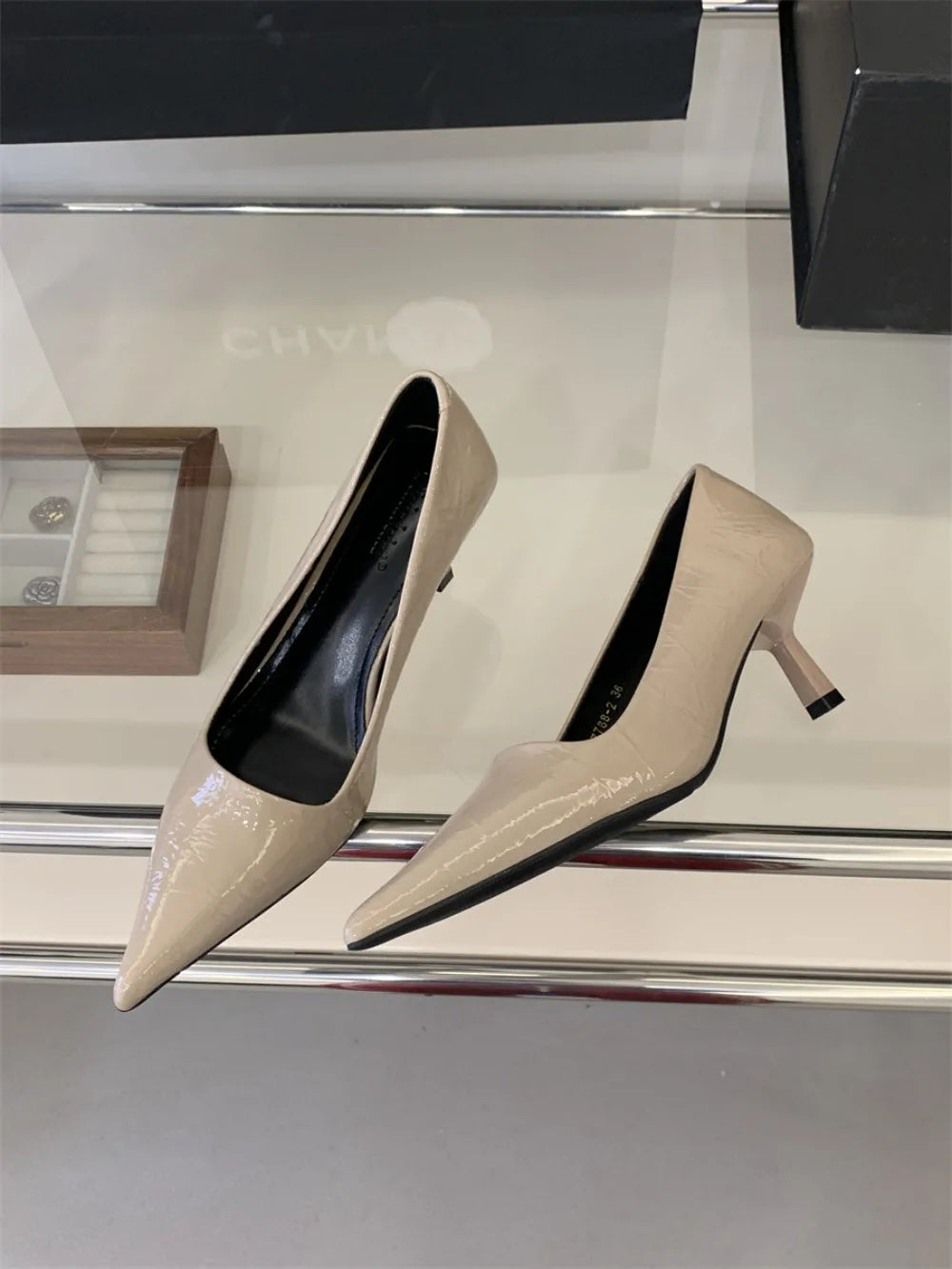 Elegant Slim Pointed Toe Slip On Pumps