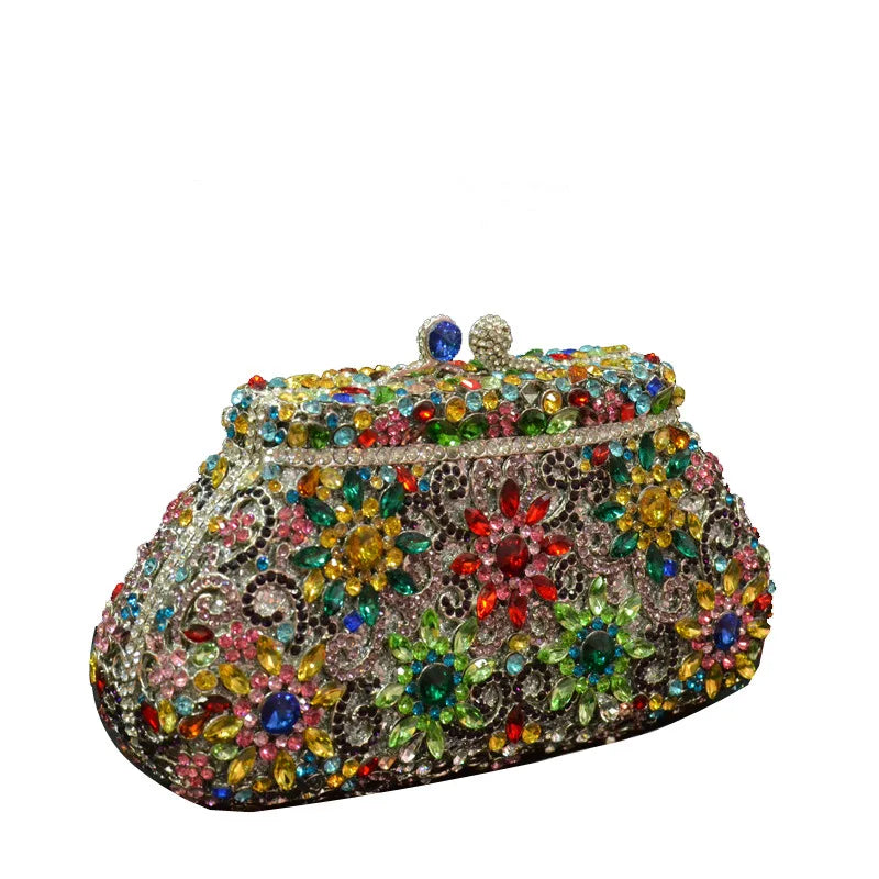 Rhinestone Chain Mini Evening Clutch Handbag for Women