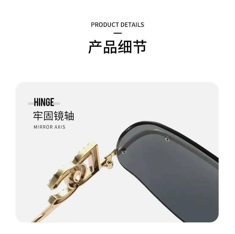 Oversized Gold Shield Sunglasses
